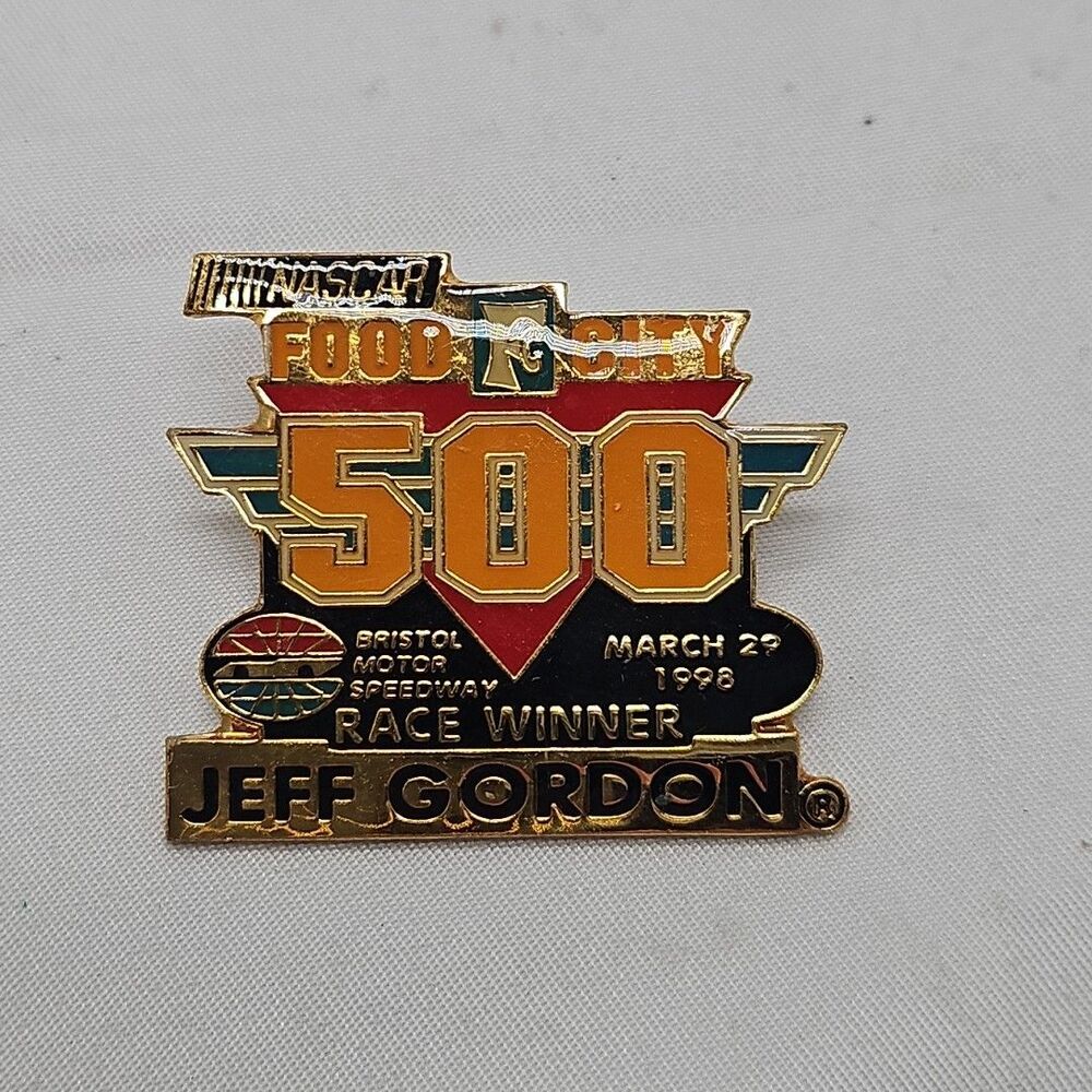 NASCAR Food City 500 Bristol March 29, 1998 Jeff Gordon Winner Lapel Pin